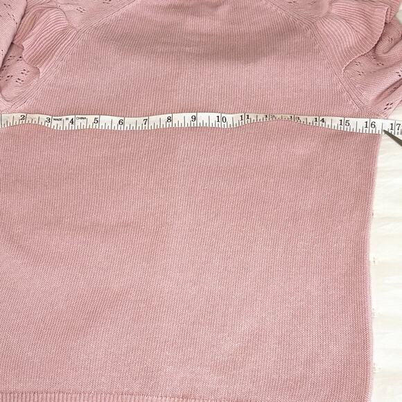 H&M Long Sleeve Pointelle Cardigan Sweater Girl's 6X/7 | Pink | Cotton | EUC - Picture 9 of 10
